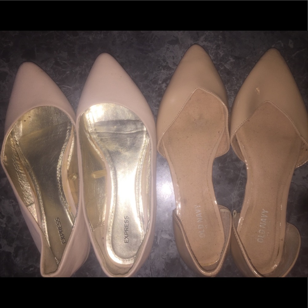 Bundle of 2 nude flats from Express & Old Navy